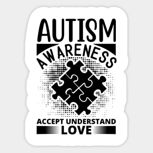 Autism awareness accept understand love Sticker